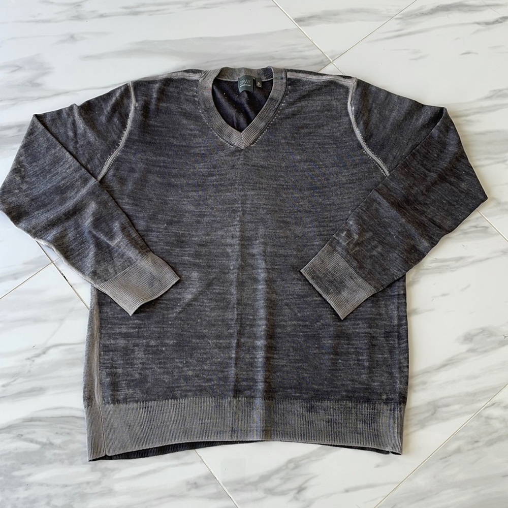 Men’s sweater 100% Wool Grey Size M